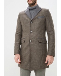 Коричневое длинное пальто от Bazioni