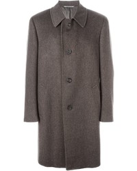 Коричневое длинное пальто от Canali
