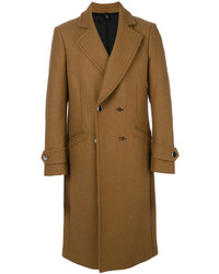 Коричневое длинное пальто от Christian Pellizzari