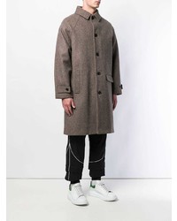 Коричневое длинное пальто от Gosha Rubchinskiy