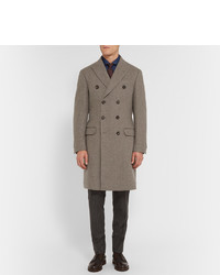 Коричневое длинное пальто от Brunello Cucinelli