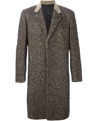 Коричневое длинное пальто от Jean Paul Gaultier