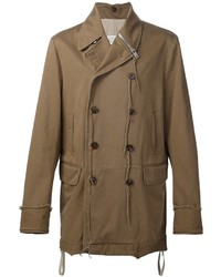 Коричневое длинное пальто от Maison Margiela