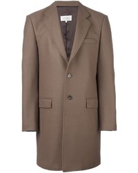 Коричневое длинное пальто от Maison Margiela