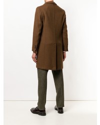 Коричневое длинное пальто от Lardini