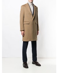 Коричневое длинное пальто от Lardini