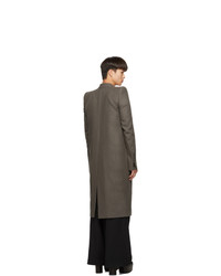 Коричневое длинное пальто от Rick Owens