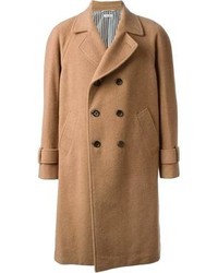 Коричневое длинное пальто от Thom Browne