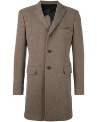 Коричневое длинное пальто от Tonello