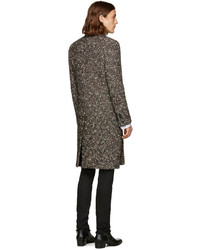 Коричневое длинное пальто от Saint Laurent