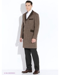 Коричневое длинное пальто от VINCHI