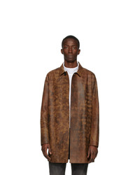 Коричневое кожаное длинное пальто от 1017 Alyx 9Sm