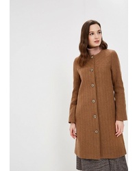 Женское коричневое пальто в вертикальную полоску от Gregory