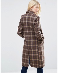 Женское коричневое пальто в клетку от Glamorous