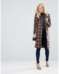 Женское коричневое пальто в клетку от Glamorous