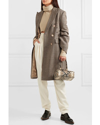 Женское коричневое пальто в клетку от Hillier Bartley