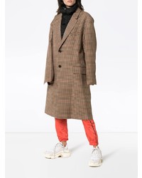 Женское коричневое пальто в клетку от Ambush