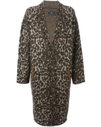 Женское коричневое пальто с леопардовым принтом от By Malene Birger