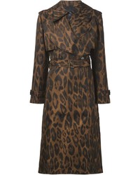 Женское коричневое пальто с леопардовым принтом от Lanvin