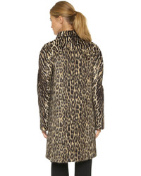 Женское коричневое пальто с леопардовым принтом от Giambattista Valli