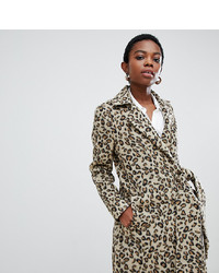 Женское коричневое пальто с леопардовым принтом от Lost Ink Petite