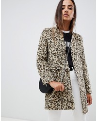 Женское коричневое пальто с леопардовым принтом от Missguided