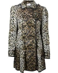 Женское коричневое пальто с леопардовым принтом от RED Valentino