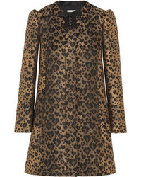 Женское коричневое пальто с леопардовым принтом от RED Valentino