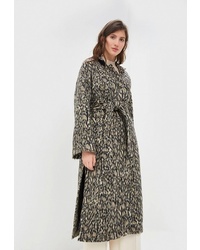 Женское коричневое пальто с принтом от Lea Vinci