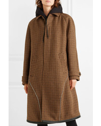 Женское коричневое пальто с узором "гусиные лапки" от Balenciaga