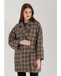 Женское коричневое пальто с узором "гусиные лапки" от Magwear