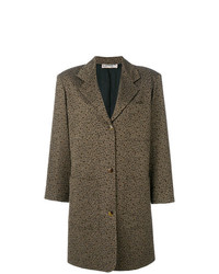 Женское коричневое пальто с цветочным принтом от Jean Paul Gaultier Vintage