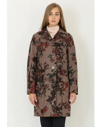 Женское коричневое пальто с цветочным принтом от Trifo