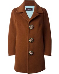 Женское коричневое пальто от DSquared