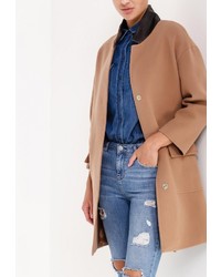 Женское коричневое пальто от Grand Style