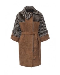 Женское коричневое пальто от Mondial