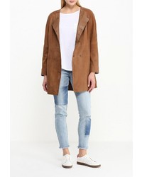 Женское коричневое пальто от Naf Naf