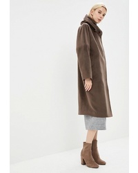 Женское коричневое пальто от Rosso Style