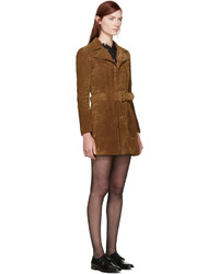 Женское коричневое пальто от Saint Laurent