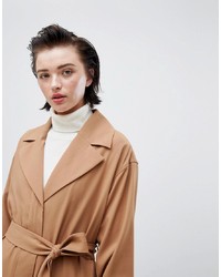 Женское коричневое пальто от Weekday
