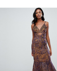 Коричневое платье-макси с леопардовым принтом от Asos Tall