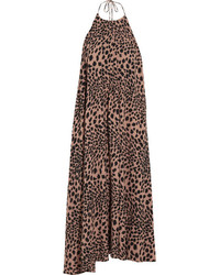 Коричневое платье-макси с леопардовым принтом от Zimmermann