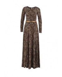 Коричневое платье-макси от Olivegrey