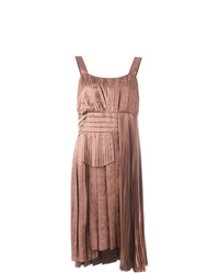Коричневое платье-миди со складками от N°21