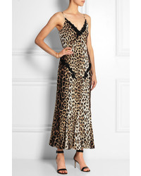 Коричневое платье-футляр с леопардовым принтом от Moschino Cheap & Chic