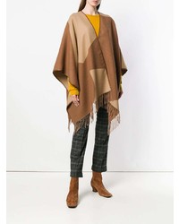 Коричневое пончо от Salvatore Ferragamo