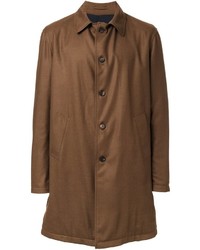 Мужское коричневое шерстяное пальто от Lardini