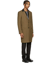 Мужское коричневое шерстяное пальто от Lanvin