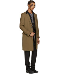 Мужское коричневое шерстяное пальто от Lanvin