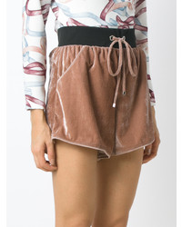 Женские коричневые бархатные шорты от Olympiah